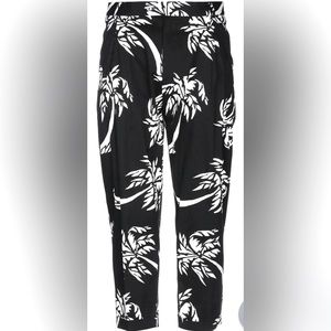 Dolce & Gabbana palm print black and white trouser pants size 48